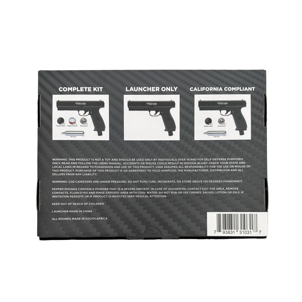 HEAT Pepper Launcher box back | ThugBusters HEAT Pepper Launcher box back