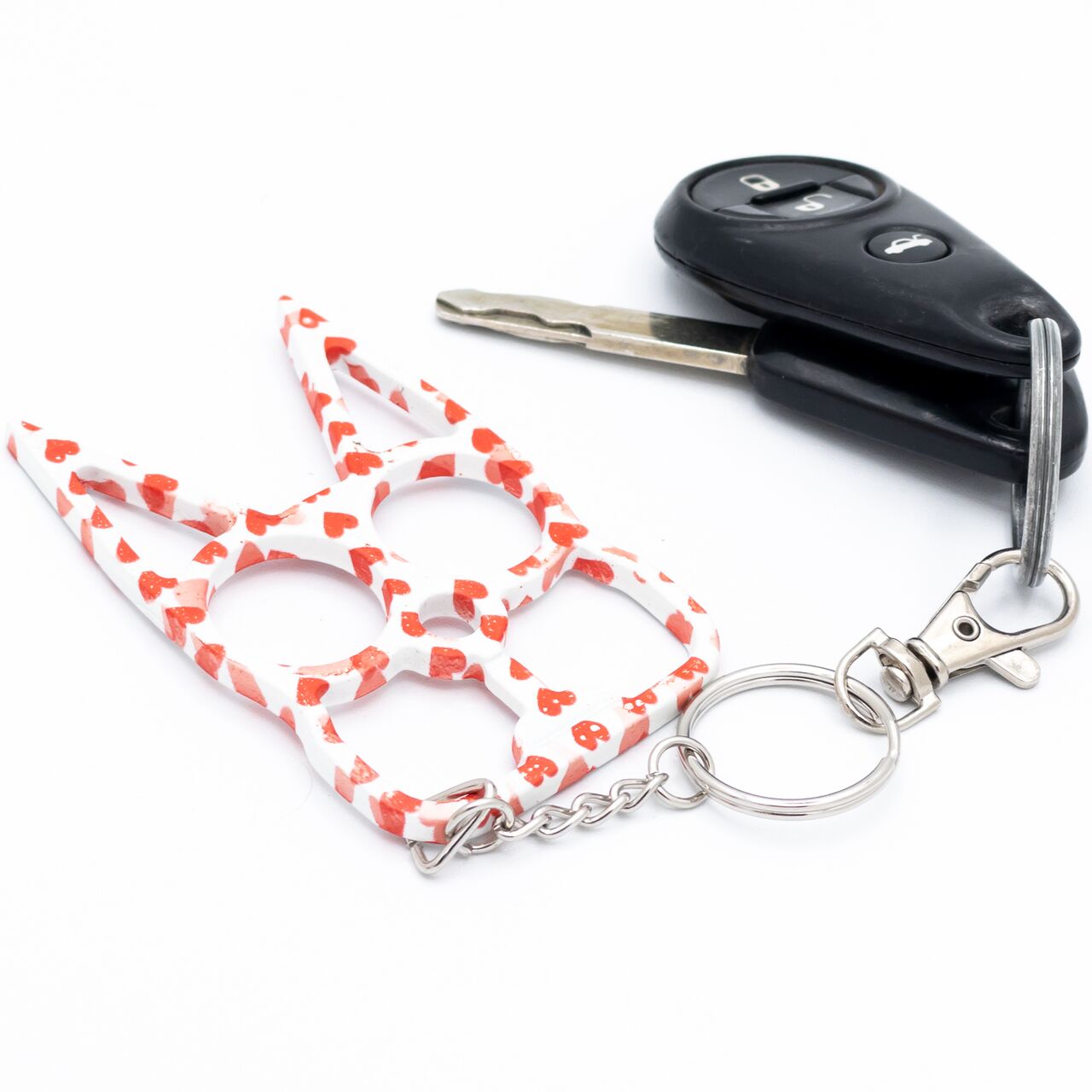 BubblyCatKeyChainHeartsKeyChain | ThugBusters Bubbly Cat Key Chain Hearts Key Chain