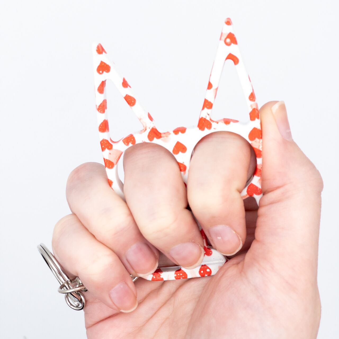 Bubbly Cat Key Chain Hearts in hand | ThugBusters Bubbly Cat Key Chain Hearts in hand