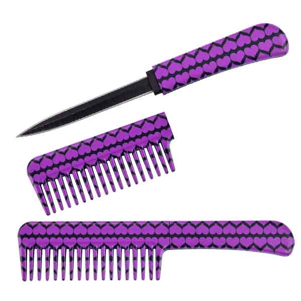 Comb Knifepurple hearts | ThugBusters Comb Knife purple hearts