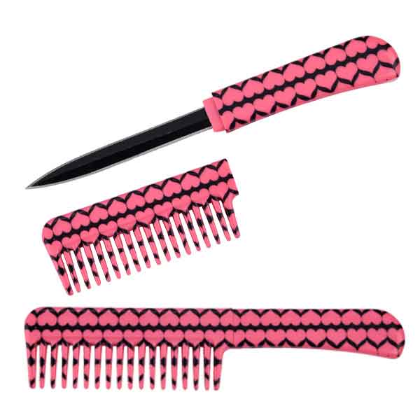 Comb KnifePink hearts | ThugBusters Comb Knife Pink hearts