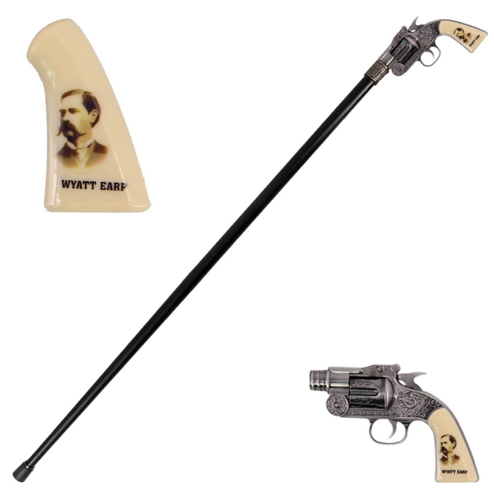 Wyatt Earp Revolver Gun Handle Gentleman's Walking Stick | ThugBusters