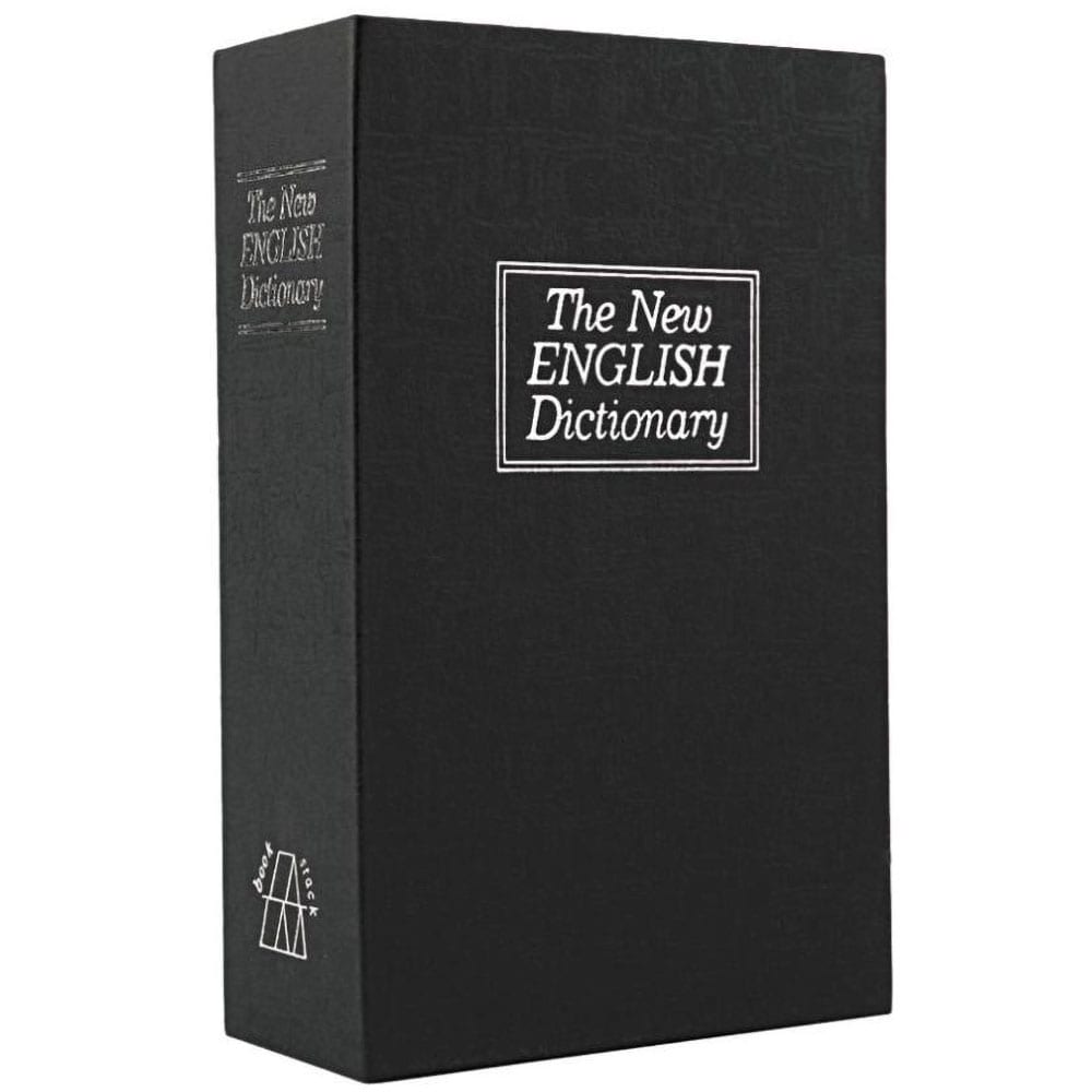 Key Locking Book Safe, Realistic Dictionary Design, Key Lock with 2 Keys Included, 9" x 5½" x 2" Interior, 1.7 lbs, Bookshelf Hidden Compartment Safe for Cash, Jewelry, Firearms and Documents