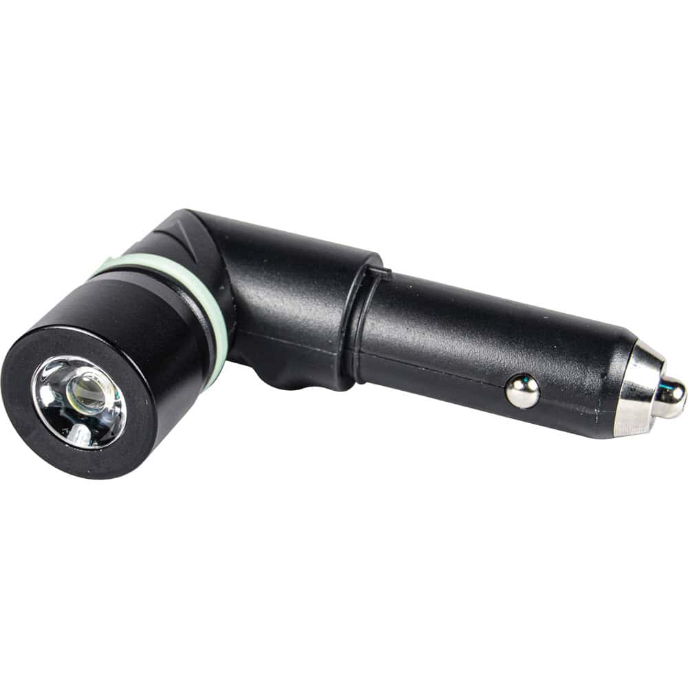 8-N-1 Car Charger Power Bank Auto Safety Tool, 1400mAh Portable Battery, 120-Lumen Adjustable Flashlight, Glass Breaker, Seat Belt Cutter, Magnetic Base, Red Emergency Beacon, Glow-in-Dark Band, USB Cable Included - Image 4