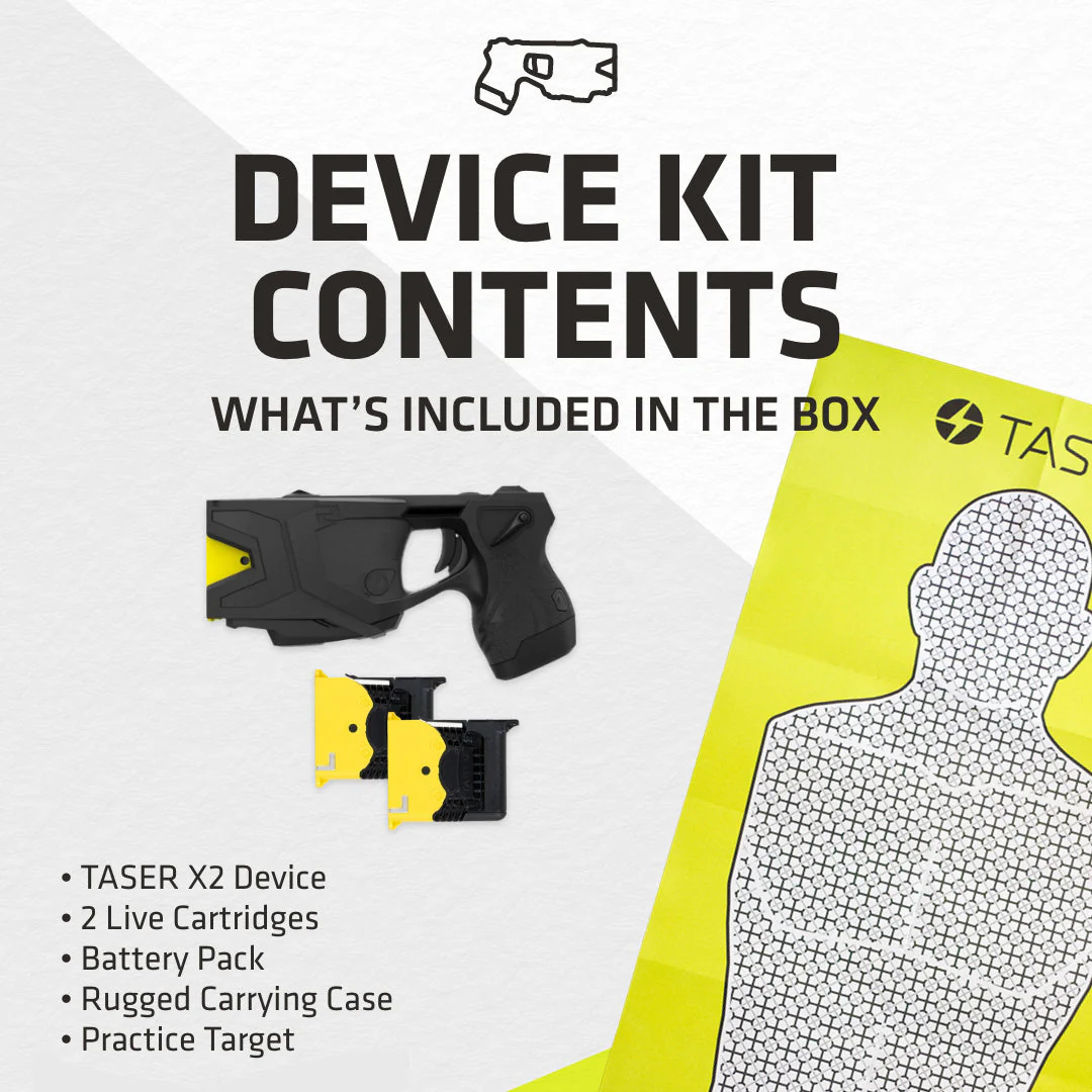 taserx2kitcontentslistandpracticetarget | ThugBusters taser x2 kit contents list and practice target